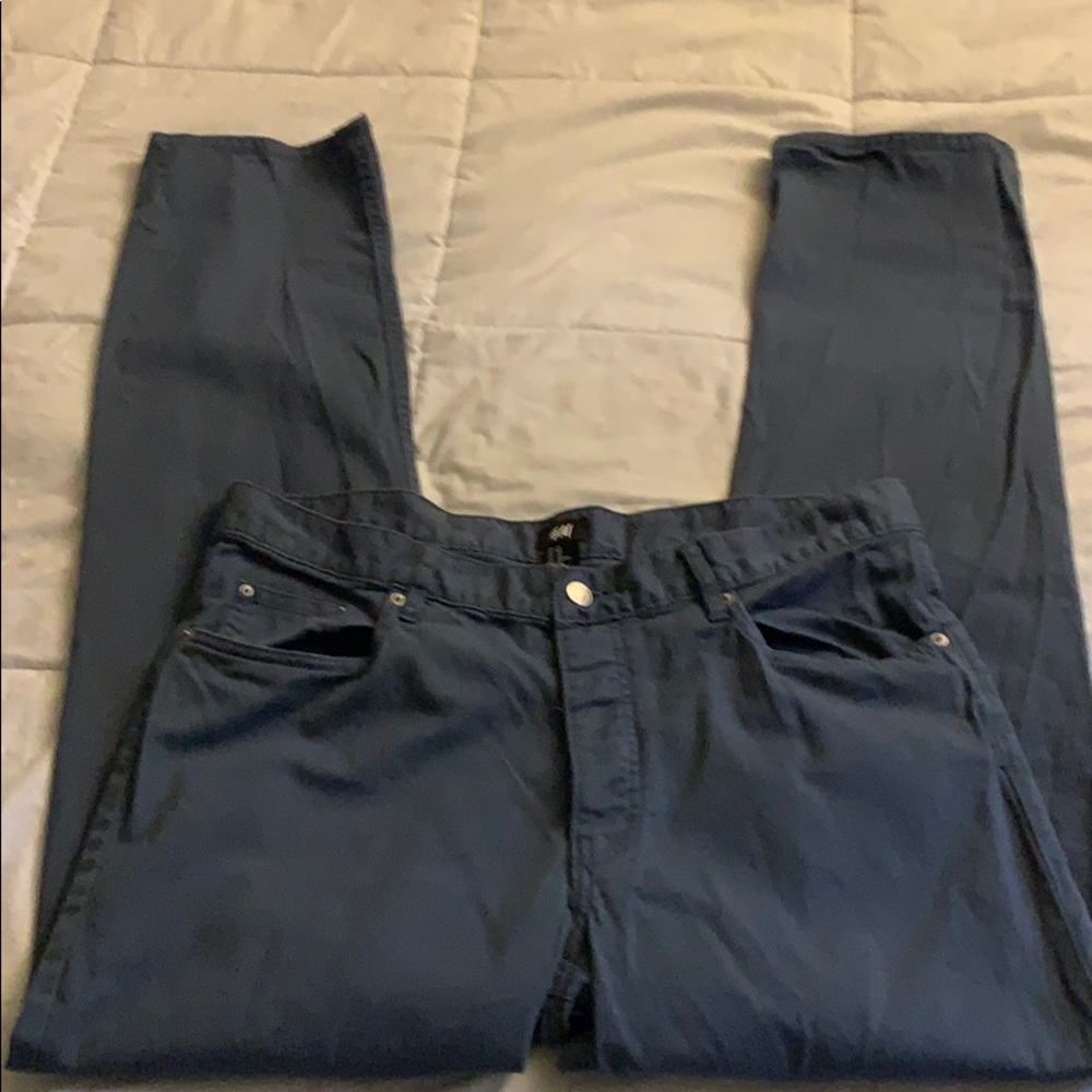 H&M Slim Fit  Blue/gray Colored Pant